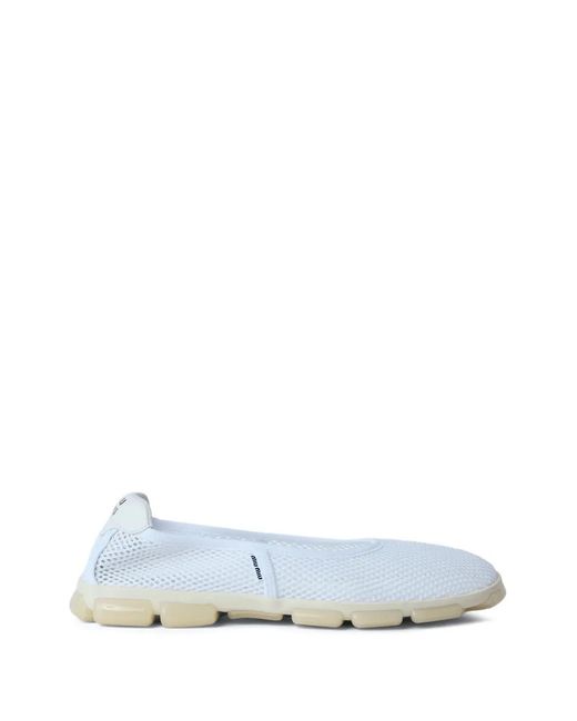 Miu Miu White Mesh Ballet Flats