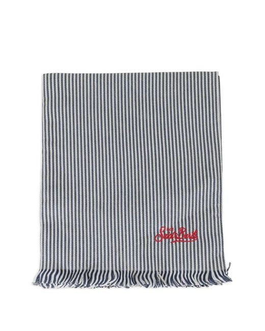 Mc2 Saint Barth Gray Striped Seersucker Towel for men