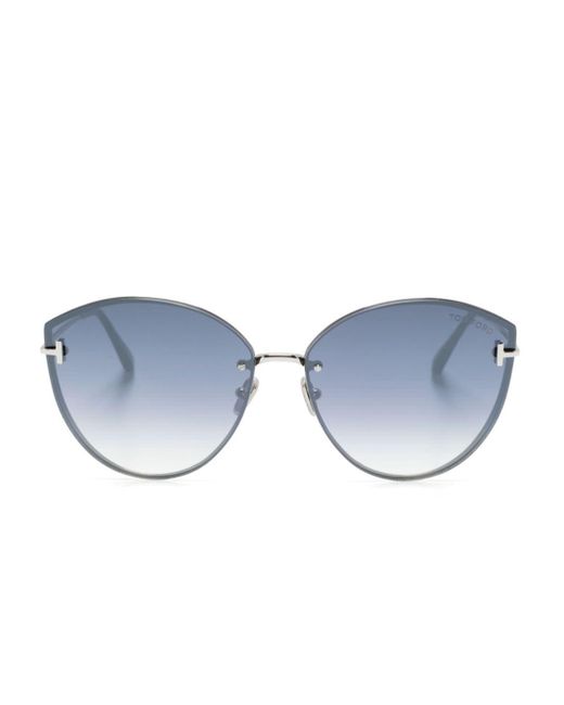 Tom Ford Blue Evangeline Oversize-frame Sunglasses