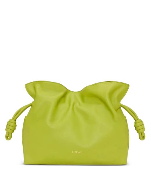 Loewe Green Flamenco Drawstring Clutch Bag