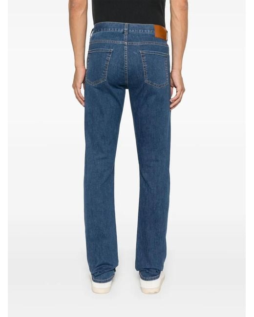 Canali Blue Slim-Cut Jeans for men