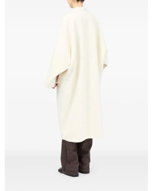 MM6 by Maison Margiela White Asymmetric Zip-Front Coat