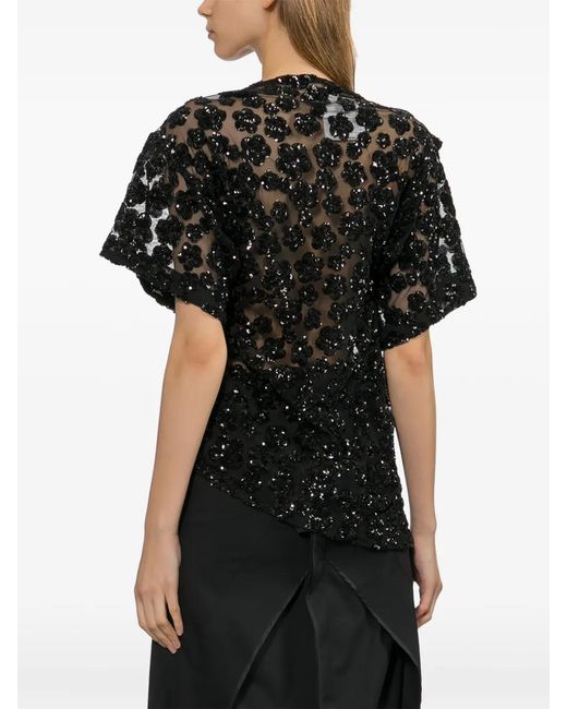 Junya Watanabe Black Sequin-Embellished Top