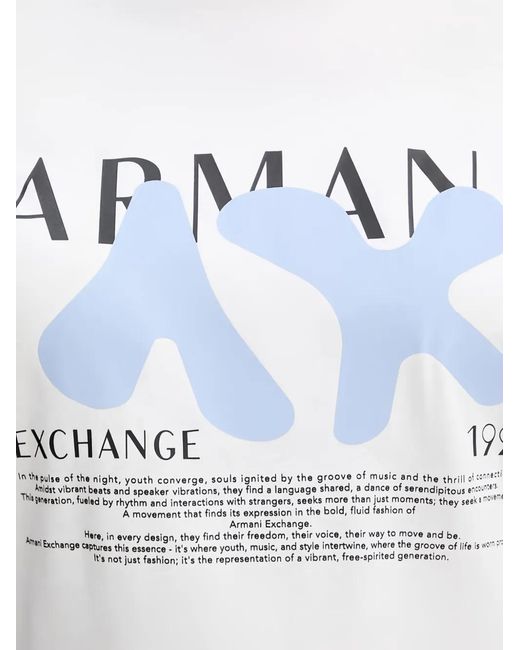 ARMANI EXCHANGE White Printed T-Shirt