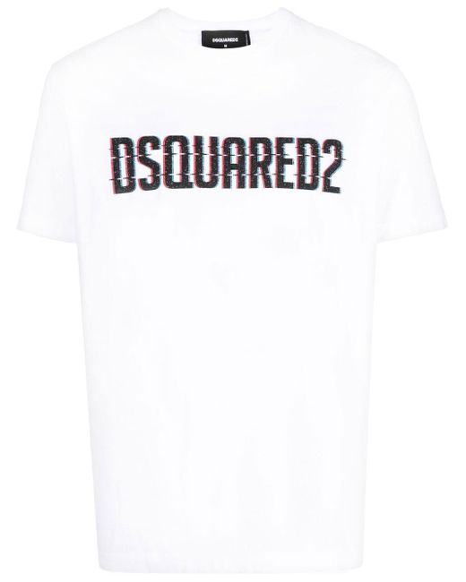 DSquared² Logo-print Short-sleeve T-shirt in het White voor heren