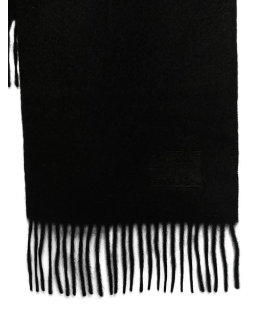 Paul Smith Black Cashmere Fringed-Trim Scarf for men
