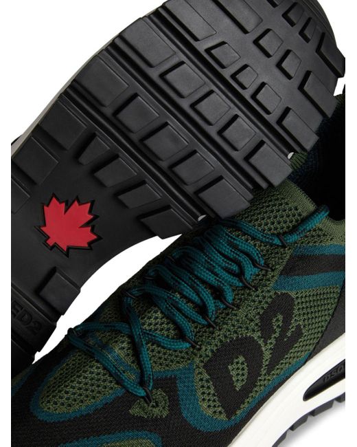 Sneakers Run DS2 con logo di DSquared² in Green da Uomo