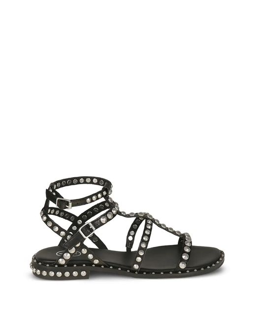Ash Black Precious Stud-Embellished Cage Sandals