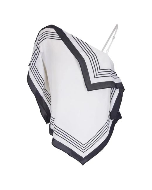 AG Jeans White Verya Striped-Border Top