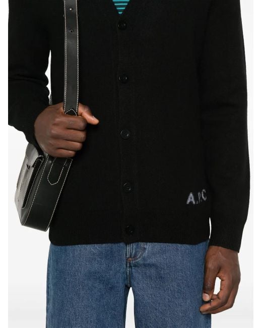 A.P.C. Black Kenny Cardigan for men