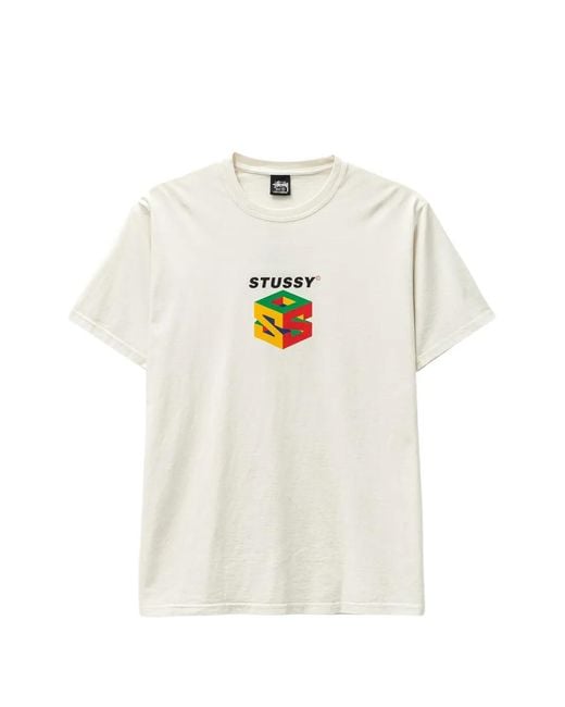 Stussy White S64 Pigment-Dyed T-Shirt for men