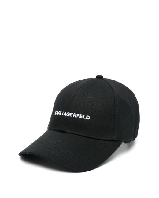 Karl Lagerfeld Black Cotton-Blend Cap