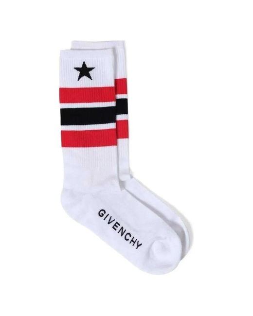 Givenchy White Chaussettes Rayées À Motif D'Étoiles for men