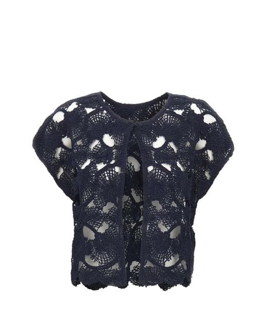 Kangra Blue Short-Sleeve Cardigan