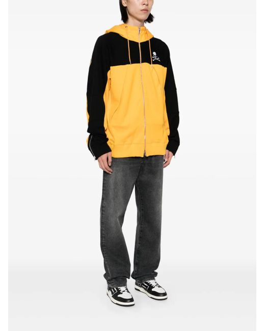 MASTERMIND WORLD Orange Zip-Up Hoodie for men