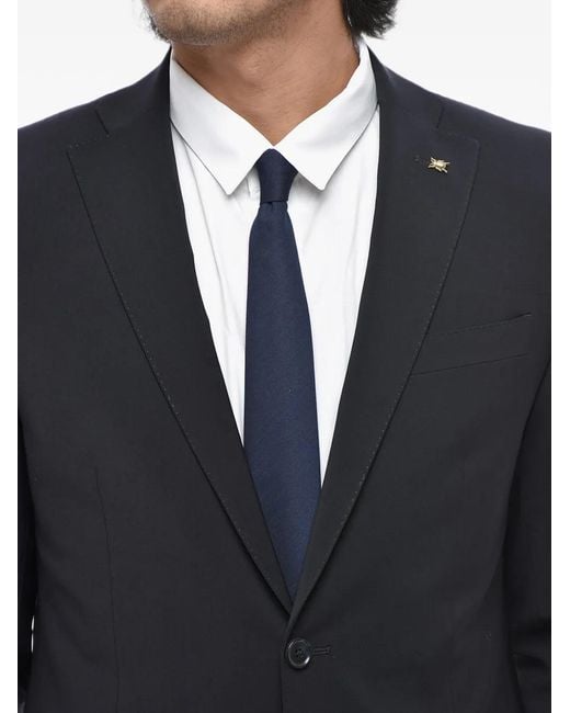 Corneliani Black Single-Breasted Flap-Pocket Suit for men