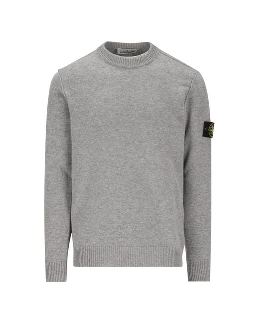Stone Island Gray 5100072 Lambswool Jumper for men