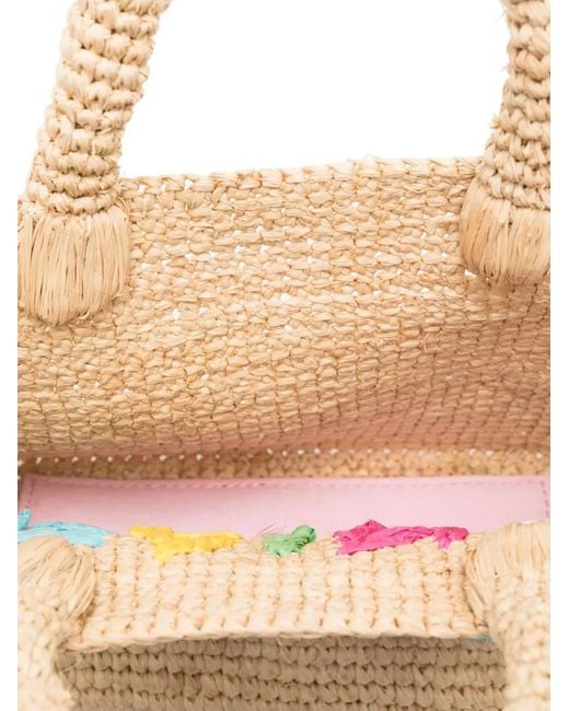 Mc2 Saint Barth Pink Raffia Tote Bag