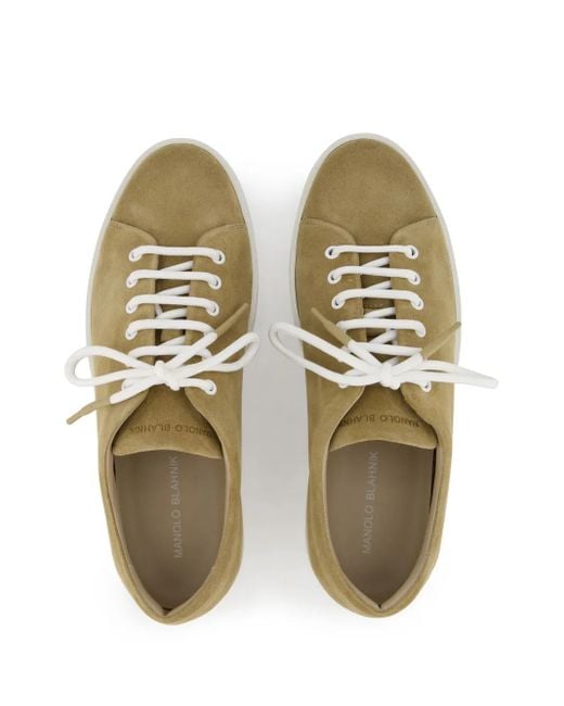 Manolo Blahnik Semanado Suède Sneakers in het Brown voor heren