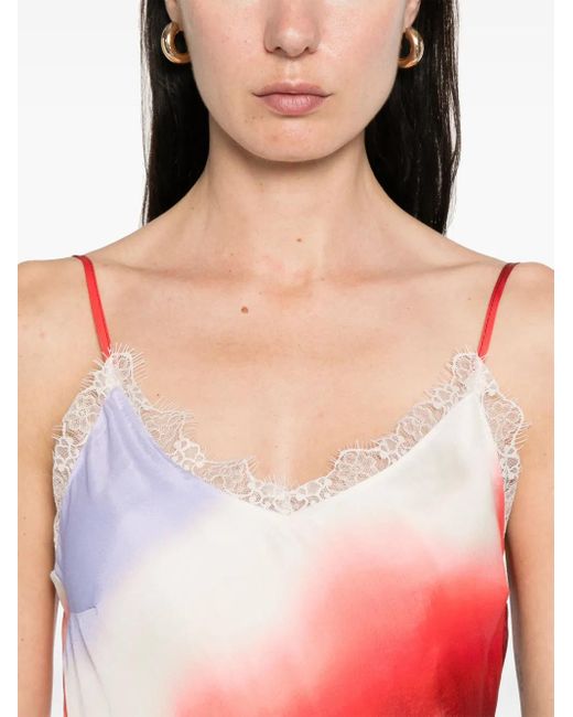 Patrizia Pepe Red Gradient-Print Midi Dress