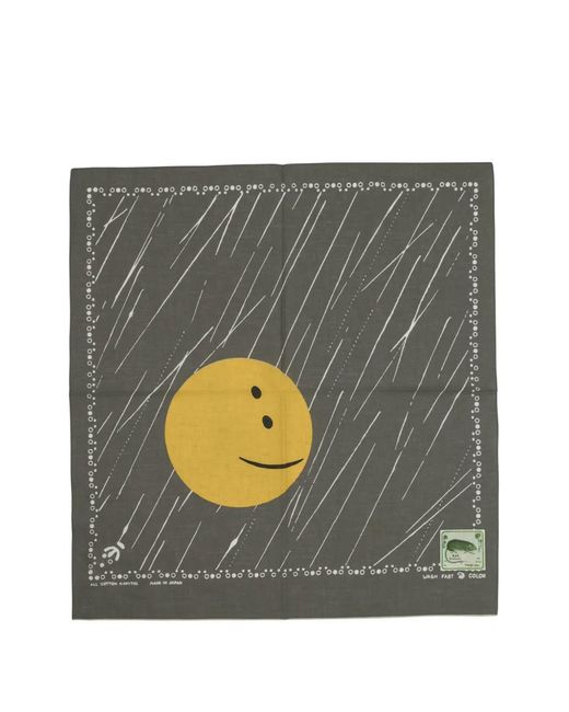 Kapital Gray Rainbowy Smiley-Print Scarf for men