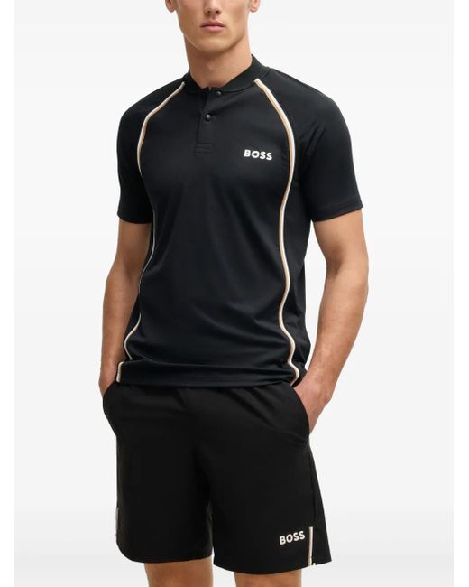 Boss Black Logo-Print Polo Shirt for men