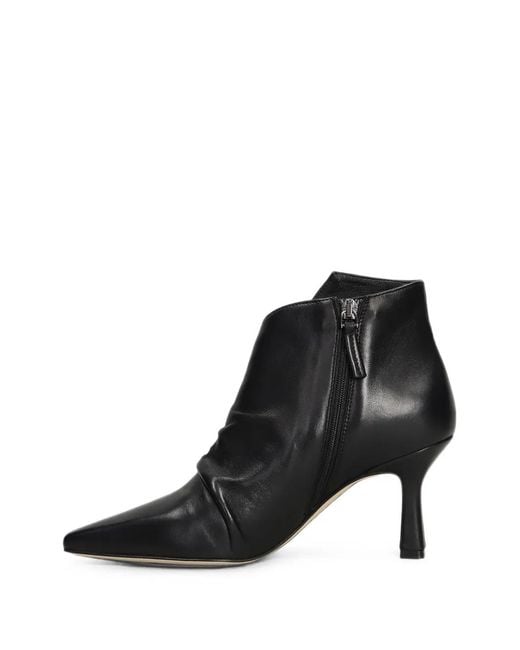 The Seller Black Ruched Pointed-Toe Ankle Boots