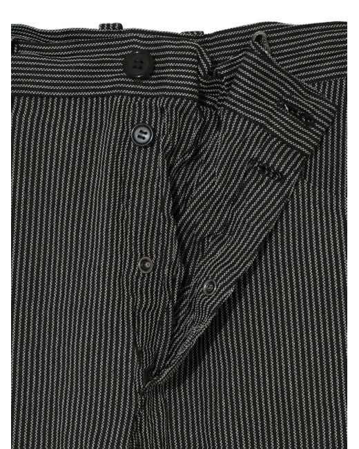 Undercover Gray Pinstripe Drawstring-Detail Pants for men
