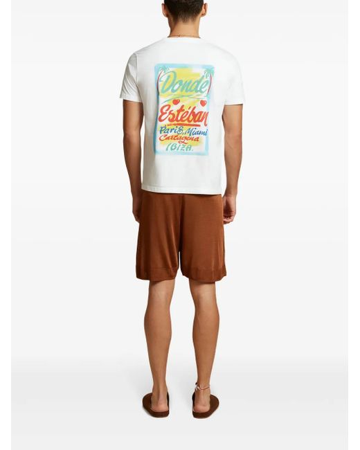 Donde Esteban Brown Guayabera Knitted Shorts