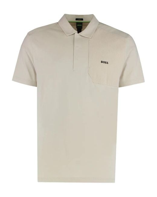 Polo A Maniche Corte di Boss in White da Uomo