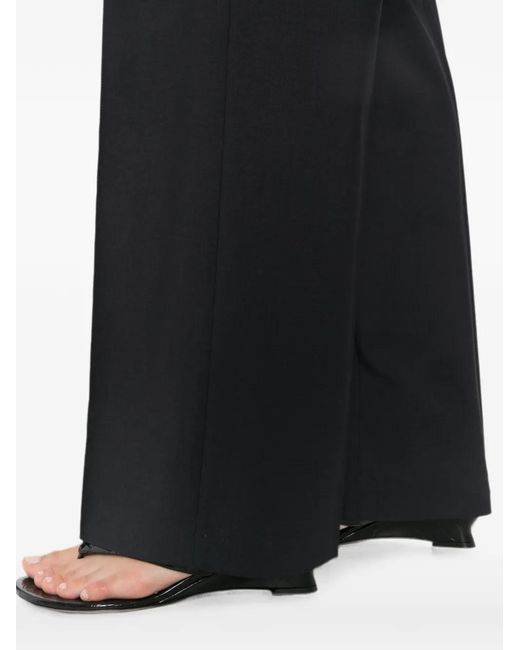 Peserico White Elasticated-Waistband Pressed-Crease Trousers