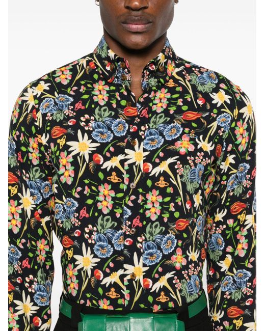 Camisa con estampado floral Vivienne Westwood de hombre de color Black