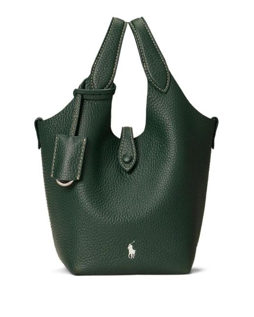 Polo Ralph Lauren Green Polo Play Pebbled-Leather Tote Bag