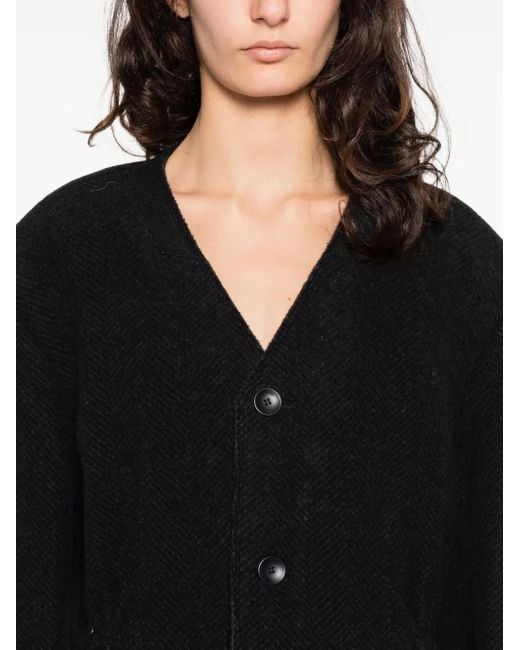 Alexander Wang Black Collarless Coat