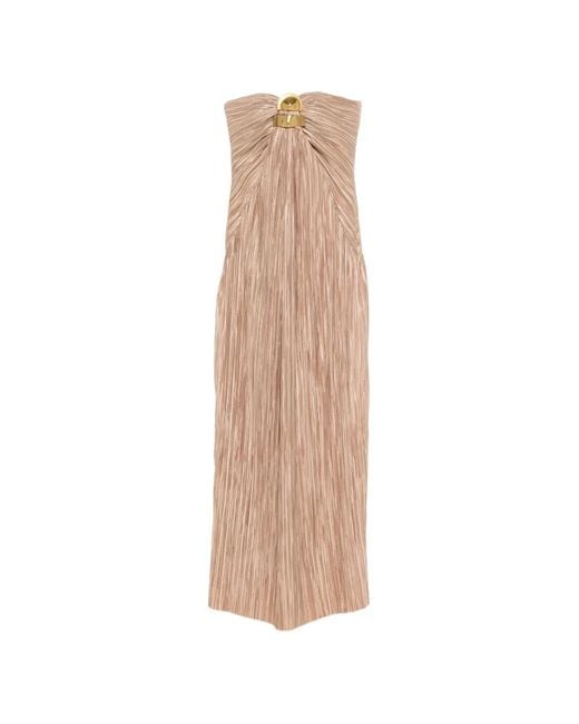 Cult Gaia White Sequoia Pleated Maxi Dress