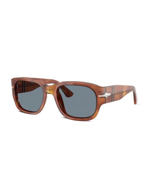 Persol Blue Tortoiseshell Square-Frame Sunglasses
