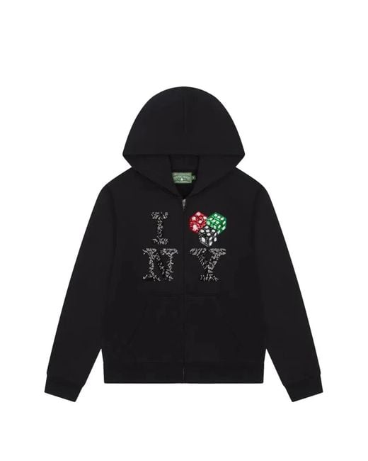 DENIM TEARS Black Sweat Zippé À Capuche À Ornements for men