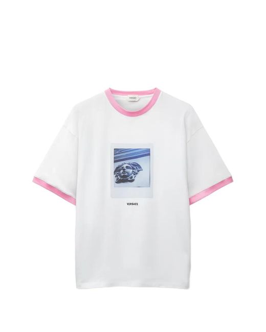 Versace White Printed Cotton-Jersey T-Shirt