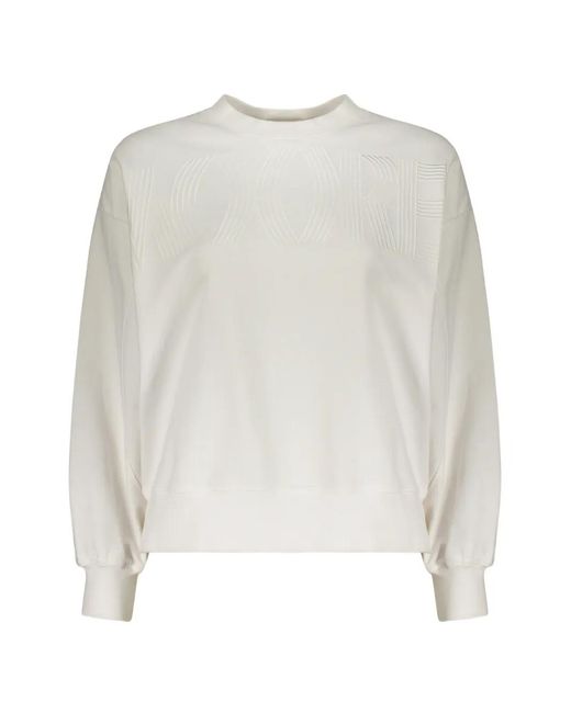 Moorer White Oceania Logo-Embroidered Round-Neck Sweater