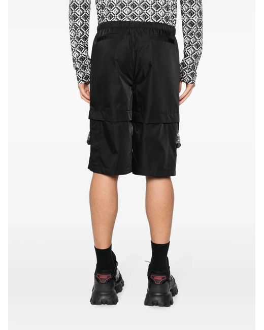 Givenchy Black 4G-Motif Slip-On Deck Shorts for men