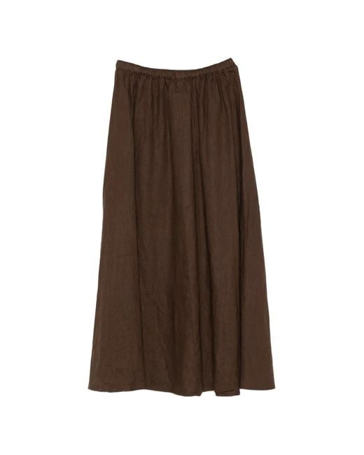 Closed Brown Drawstring Maxi Skirt