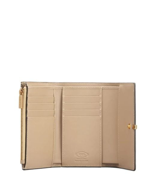 Tod's Natural Bar Tri-Fold Wallet