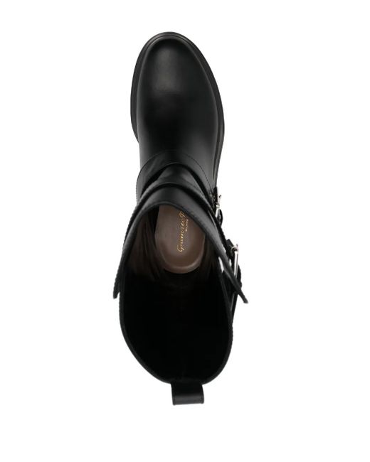 Gianvito Rossi Black Amphibian Buckle Ankle Boots