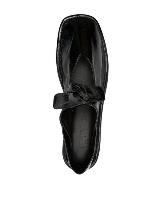 Hereu Black Llasada Leather Ballerina Shoes