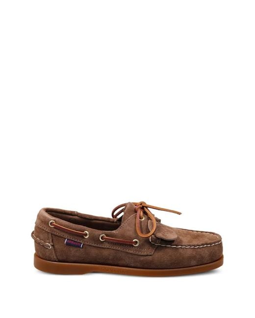 Sebago Brown Docksides Lace-Up Loafers for men