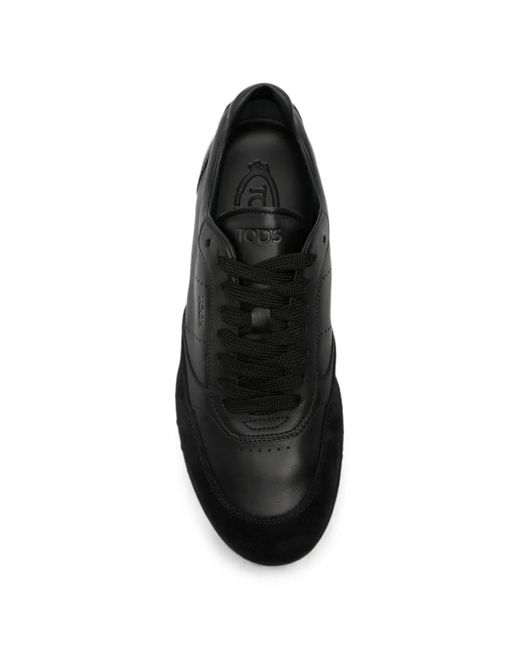 Tod's Black Logo-Debossed Panelled Sneakers for men