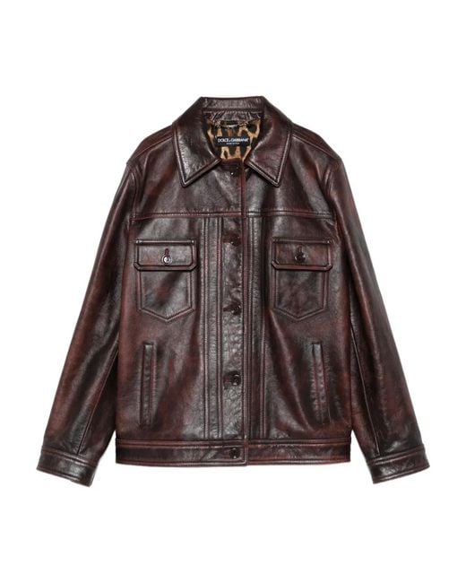 Dolce & Gabbana Brown Flap-Pocket Jacket