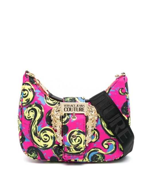 Versace Jeans Pink Logo Couture-print Shoulder Bag
