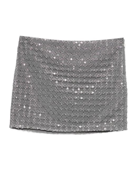 Minijupe Brodée De Perles ROTATE BIRGER CHRISTENSEN en coloris Gray