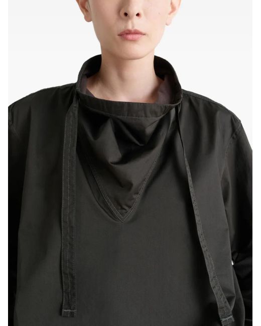 Lemaire Black High-Neck Drawstring Blouse